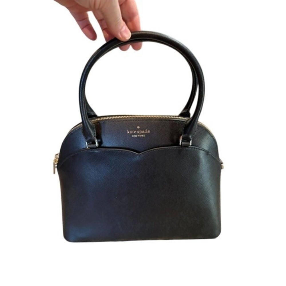 Kate Spade New York Black Payton Medium Dome Satchel Saffiano leather NWT